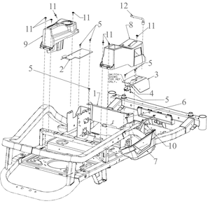 Platform Diagram and Parts List for ZTS1-50KH (17ARGBYLA10)(2023) Cub Cadet Lawn Tractor